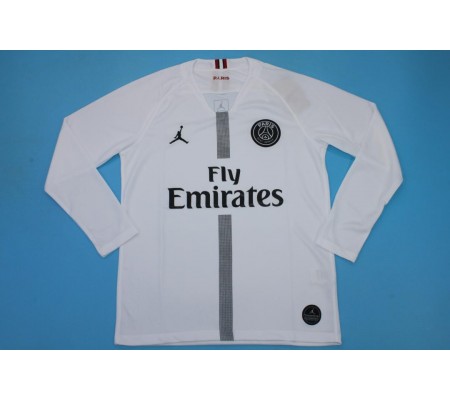 Paris St Germain 18/19 Away White Long Sleeve Soccer Jersey